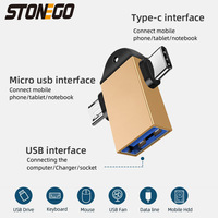 STONEGO 2 w 1 Adapter OTG, USB 3.0 żeńska do Micro USB męski i USB C męski złącze stop aluminium w podróży konwerter 5